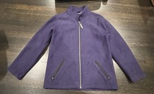 Vintage Ibex Boiled Wool Full-Zip Jacket Purple Women's Size Small USA Made