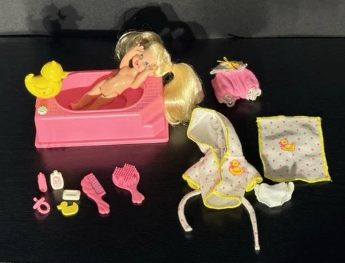 Vintage 1990s Barbie Kelly Bathtime Fun Doll Play Set 1995 Mattel 14552 Used