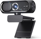 1080P HD Webcam with Microphone, Noise Cancellation, Privacy Cover, Wide-Angle L