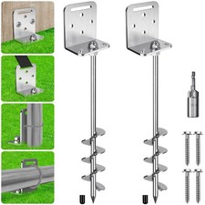 2 Pack 24" Ground Anchors Screw in Trampoline Earth Anchor Stakes kit with Ve...