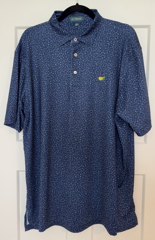 Masters by Peter Millar Men's Blue Performance Golf Polo Size Large
