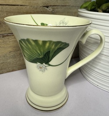 Vintage Cha Cult Hamburg Porcelain Tea Cup Gold Trim Water Lily Lotus Flared 9oz