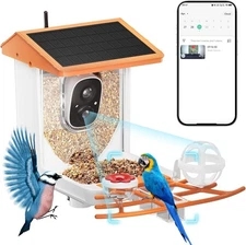 Bird Feeder w/ Camera Solar-Ai Species Identification,1296P HD Outdoor Squirrel
