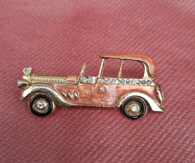 Vintage Auto Brosche Pin goldfarben / Brosche Oldtimer Tacot Retro Schmuck
