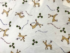 87x59" Oval Christmas Reindeer Tablecloth Red Gold Brown Rudolph Green
