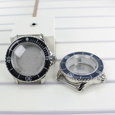 44mm Silver Watch Case Stainlss Steel For Fifty Fathoms NH34 NH35 NH36 Movement