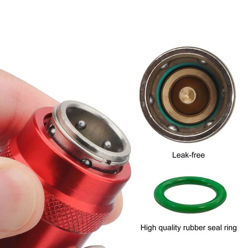 R1234YF Quick Coupler Adapter Set with Self-Sealing & Puncture Can Tap Car A/C - Picture 10 of 13
