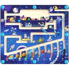 Magnetic Color and Number Maze - Montessori Toys for 3 Year Old - Wooden Col...