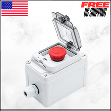 Button Switch Outdoor Waterproof Box Red Emergency Stop Protective Cover IP67