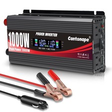 1000 Watt Car Power Inverter DC 12V to 110V/120V AC Converter with LCD Displa...