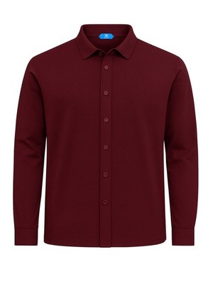 KITON KIRED ''Capri'' Burgundy Crepe Cotton Long Sleeve Shirt NEW
