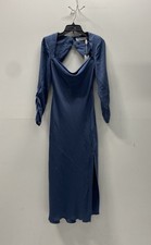 ASTR the Label Women's Navy Blue Long Sleeve Cutout Back Maxi Dress NWT Sz S