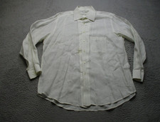 Loro Piana Shirt Mens 2XL White Linen Button Up Long Sleeve Dress Lightweight