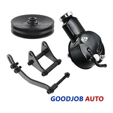 Power Steering Pump Bracket Kit + 2 Grooves Pump Pulley for SBC BBC 350 327 427