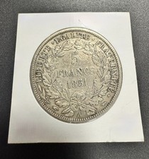 5 FRANCHI FRANCIA 1851 CERES Argento Seconda Repubblica Dieu Protege la France