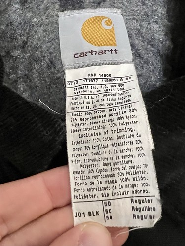 Carhartt Men’s J01 Detroit Union Made Blanket Lined Zip Up Jacket/ Sz: XXL or 50 - Picture 2 of 8