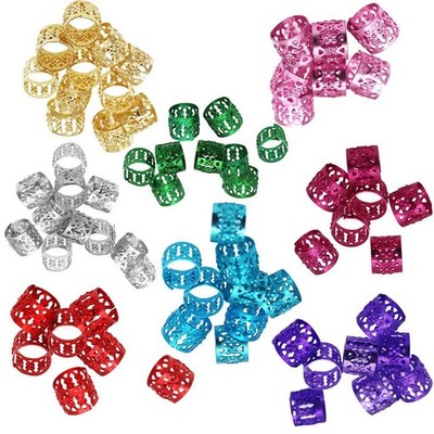 80x Verstellbare Haarstulpen Perlen Clips Filigran Tube Dreadlocks Accs