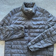 Uniqlo Jacket Men XL Extra Large Blue Ultra Lite Down Puffer H2O Wind Snow Coat