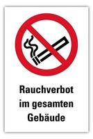 Aufkleber „Rauchverbot Im Gesamten GebäUde“ Symbol Nach Iso 7010 P002 | 20X30 Cm