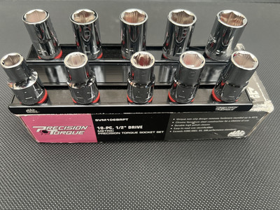 MAC Tools SVM106BRPT 10-teilig 1/2 Zoll Bohrer 6pt metrisch Präzision Drehmoment Steckschlüsselsatz 