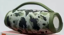 Booms Box Portable Bluetooth Speaker with LED Light Effects on Sides Camo