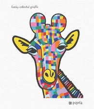 Funky Colorful Giraffe Needlepoint Kit or Canvas