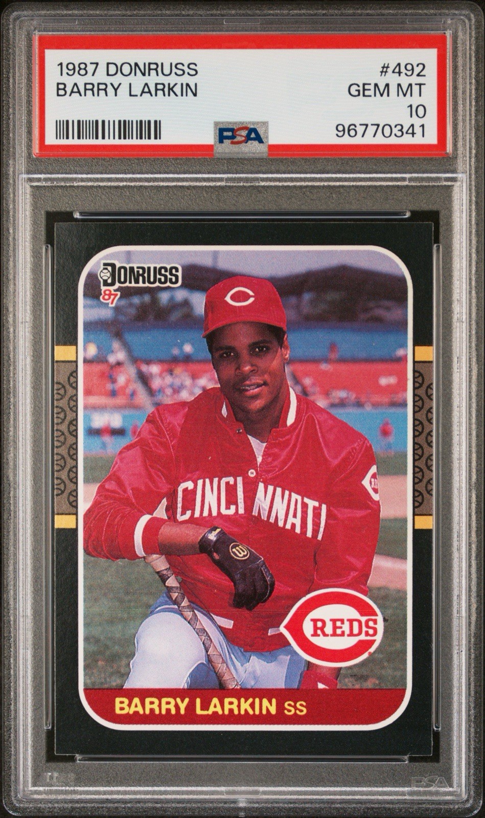 1987 Donruss #492 Barry Larkin RC PSA 10 GEM MINT