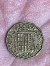 1960 Queen Elizabeth II Three Pence Coin