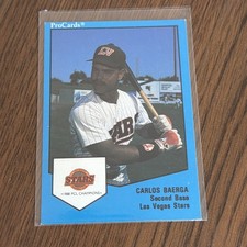 1989 PROCARDS LAS VEGAS STARS CARLOS BAERGA CARD #9