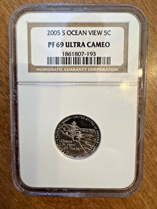 2005 **S**JEFFERSON  NICKEL  NGC PF69 UCAMEO**OCEAN VIEW**
