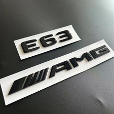 F&uuml;r Mercedes Benz E63 AMG Schriftzug Embleme Aufkleber Logo Badge Schwarz Gl&auml;nz