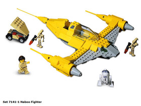 LEGO Star Wars Naboo Fighter 7141 Complete Set w/ Minifigures Vtg 1999 READ DESC