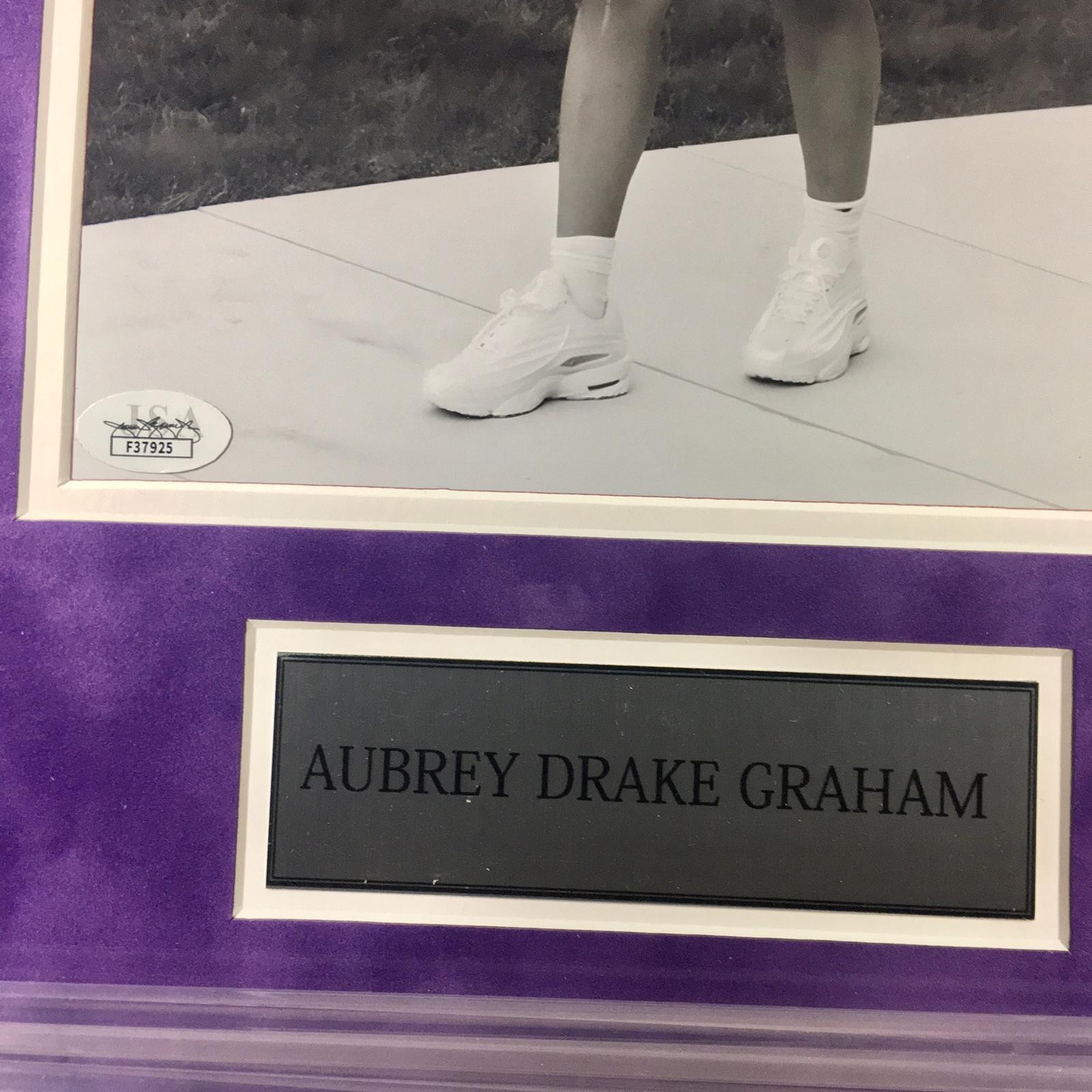 Aubrey Graham Drake Signed Autographed Photo & Raptors OVO Jersey Framed JSA