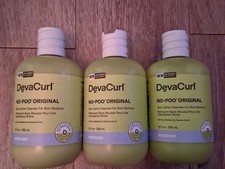 DevaCurl No-Poo Original LOT OF 3 Zero Lather Cleanser for Rich Moisture