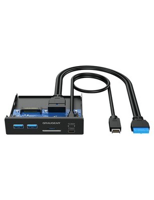 Graugear 3.5'' Multi Frontblende USB Hub + Cardreader USB 3.0 19pin