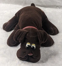 Vintage Tonka Pound Puppies Dark Brown Puppy Dog w/ Collar 17” Plush Toy 1985
