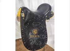 Australian Stock Horse Tack Leather Saddle With Tooling Carving Size 14".