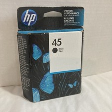 HP 45 Black Ink Cartridge 51645A Genuine Original OEM - Sealed Retail Packaging