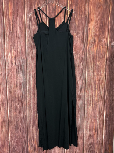 SheBird Savannah Strappy Maxi Bra Dress Womens 6 Large Pockets Bamboo Slit Black - Picture 5 of 7