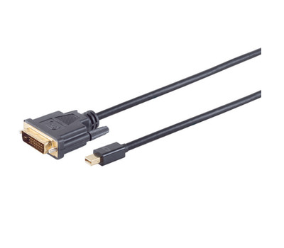 Mini DisplayPort 1.2 Adapterkabel, DVI-D 24+1 Stecker, 3m - Schwarz