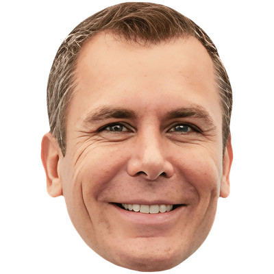 Wayne Carey (Smile) Celebrity Mask, Flat Card Face, Fancy Dress Mask