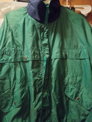 VINTAGE RAIN JACKET LARGE GREEN WAIST POCKETS HOOD