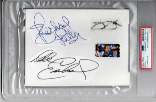 DALE EARNHARDT, RICHARD PETTY & JIMMIE JOHNSON AUTOGRAPHED CUTS PSA Slabbed Rare
