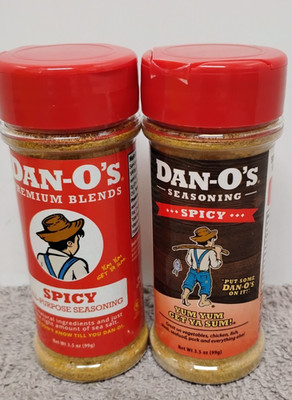 2 NEW DAN-O'S Spicy All-Purpose Seasoning & Yum Yum Get Ya Sum Seasoning 3.5oz.