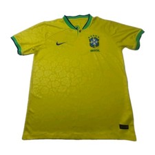 Nike Brazil Neymar Jr #10 Soccer Futbol Jersey Adult XL Yellow Dri Fit, Slim Fit