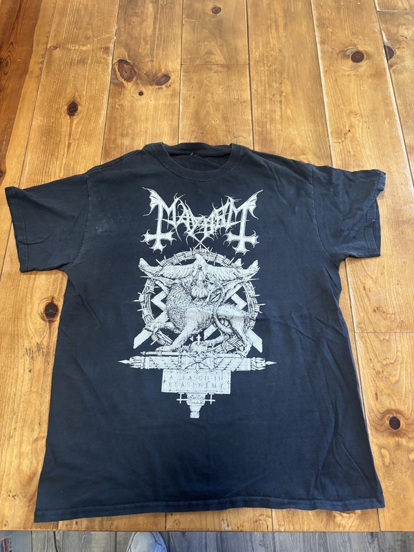 Vintage Mayhem Grand Declaration of War T-Shirt Men's L Black Metal Band Tee