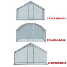 Large Outdoor Metal Walk In Chicken Hen Poultry Coop Run Cage Pen Hutch Kennel