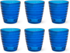 Porto Cervo Set 6 Bicchieri Acqua, Blu, Vetro, Capacità 270 Ml.