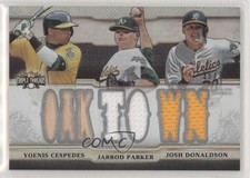 2014 Topps Triple Threads Relic Combos 35/36 Yoenis Cespedes Jarrod Parker s7f