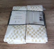 Threshold Light Filtering Curtains 2 Panel Set 40x84 NEW Tan Kana Pattern Target